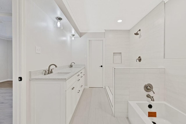 4103 Steeplewood Ct, Arlington, TX 76016 - bathroom with bathing tub / shower combination and double vanity