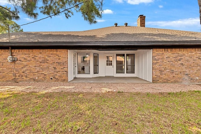 4103 Steeplewood Ct, Arlington, TX 76016 - back of property with brick siding, a shingled roof, and a chimney