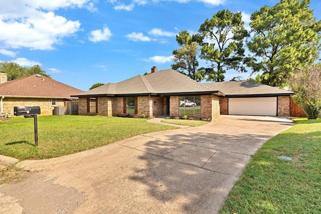 4103 Steeplewood Ct, Arlington, TX 76016 - ranch-style home featuring driveway, an attached garage, brick siding, and a chimney