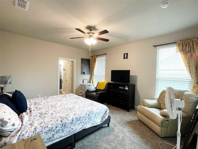 4107 Reese Ln, Krum, TX 76249 - bedroom with light colored carpet and a ceiling fan