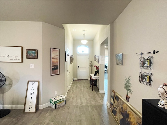 4107 Reese Ln, Krum, TX 76249 - corridor featuring wood finished floors and baseboards