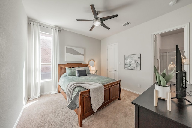 6340 Crossvine Trl, Flower Mound, TX 76226 - bedroom featuring light carpet and ceiling fan