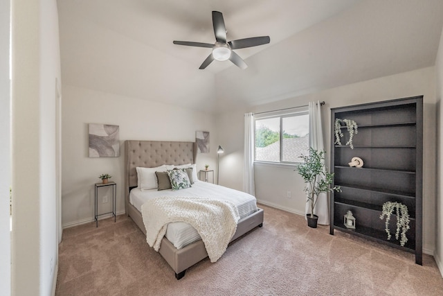 6340 Crossvine Trl, Flower Mound, TX 76226 - bedroom featuring carpet flooring, lofted ceiling, and a ceiling fan