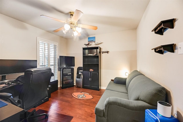 3001 Coventry Ln, Waxahachie, TX 75165 - office space with wood finished floors and a ceiling fan