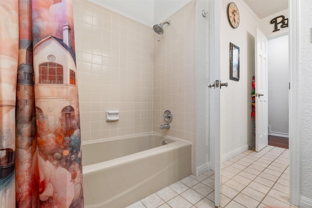 11721 Pine Creek Ct, Fort Worth, TX 76008 - bathroom featuring tile patterned floors and shower / tub combo