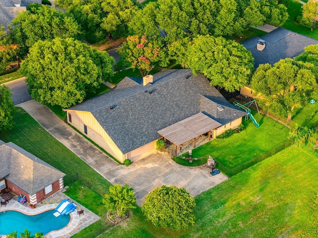 11721 Pine Creek Ct, Fort Worth, TX 76008 - aerial view of property and surrounding area with a pool area