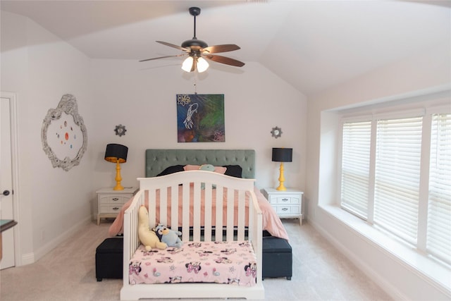 4333 Old Timber Ln, Fort Worth, TX 76036 - bedroom featuring light colored carpet, lofted ceiling, and ceiling fan