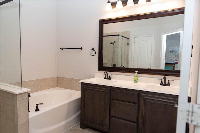 4333 Old Timber Ln, Fort Worth, TX 76036 - full bathroom featuring a stall shower, a garden tub, and double vanity