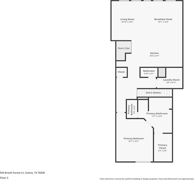934 Brook Forest Ln, Euless, TX 76039 - view of property floor plan