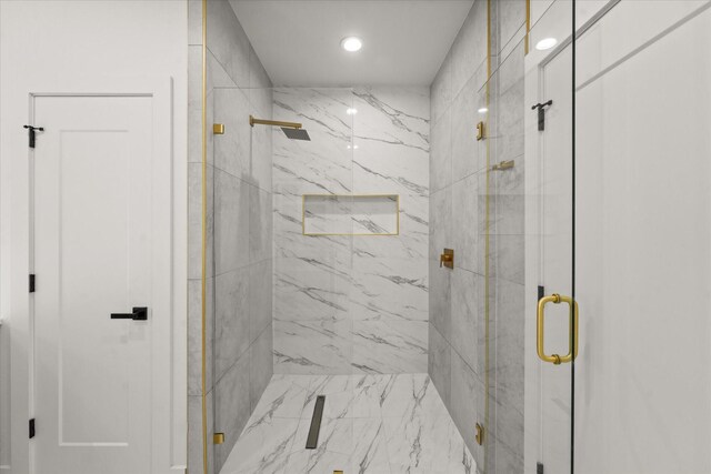 3434 Puget St, Dallas, TX 75212 - full bathroom with recessed lighting and a marble finish shower