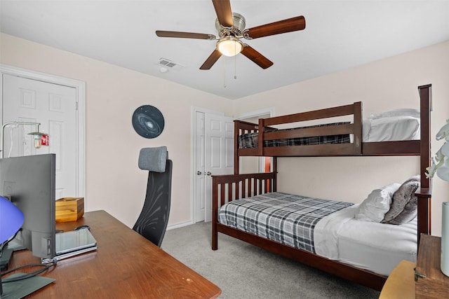4204 Geddes Ave, Fort Worth, TX 76107 - bedroom featuring carpet floors, an office area, and a ceiling fan