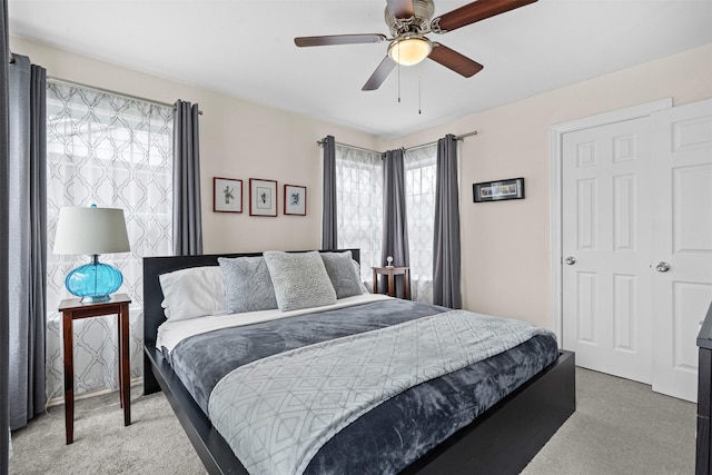 4204 Geddes Ave, Fort Worth, TX 76107 - bedroom featuring light carpet and a ceiling fan
