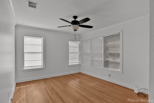 208 Arthur Ave, Shreveport, LA 71105 - empty room featuring crown molding, ceiling fan, and light wood-style flooring