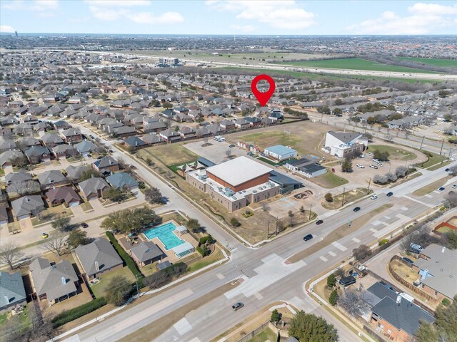 9741 Indian Canyon Dr, Plano, TX 75025 - aerial view of property and surrounding area with nearby suburban area