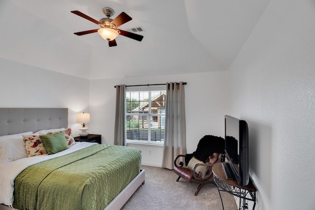 1809 Lake Glen Trl, Mansfield, TX 76063 - bedroom featuring light colored carpet, lofted ceiling, and a ceiling fan