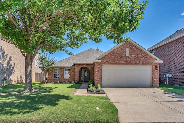1940 Creek Crossing Dr, Fort Worth, TX 76247 - traditional home featuring concrete driveway, brick siding, an attached garage, and a shingled roof