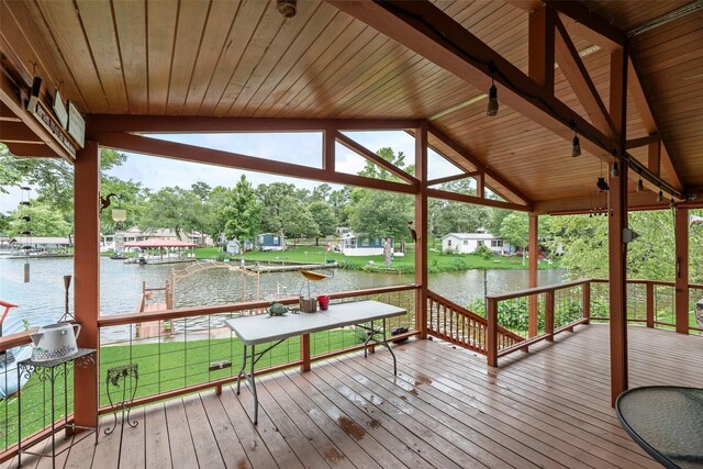 200 Dogwood Trl, Murchison, TX 75778 - wooden deck with a water view and a lawn