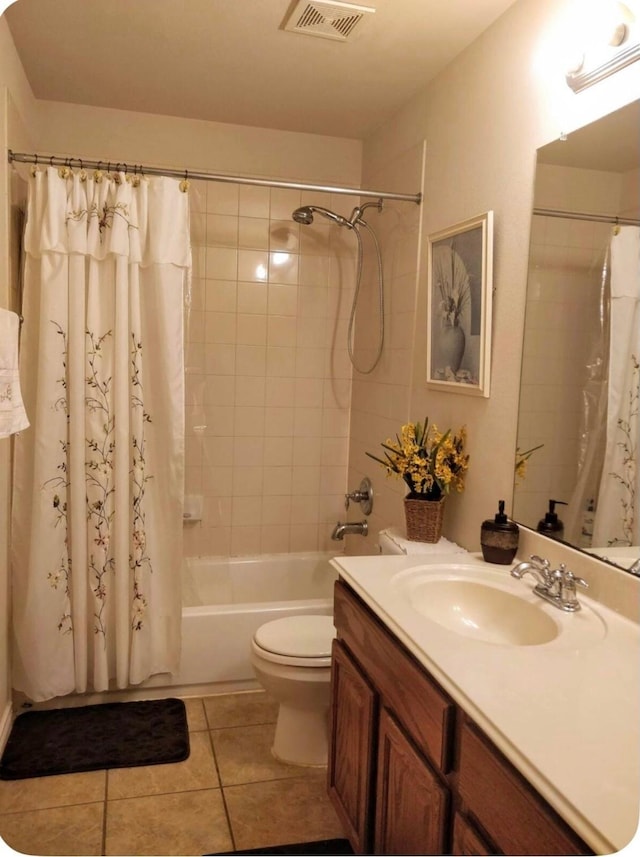 4924 Marsh Harrier Ave, Grand Prairie, TX 75052 - bathroom featuring tile patterned flooring, vanity, and shower / bath combination with curtain