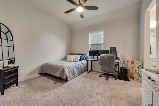 12480 Palmer Dr, Fort Worth, TX 76179 - bedroom featuring carpet floors, a desk, lofted ceiling, and ceiling fan