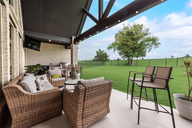 12480 Palmer Dr, Fort Worth, TX 76179 - fenced backyard with a patio and an outdoor hangout area