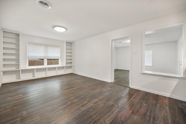 2250 Capri Dr, Fort Worth, TX 76114 - unfurnished room featuring dark wood-style flooring and built in shelves