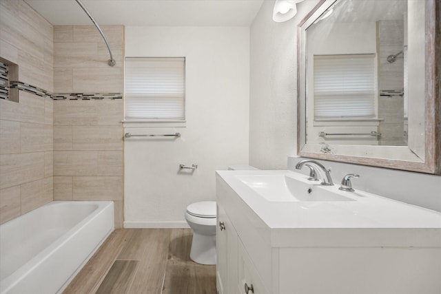 2250 Capri Dr, Fort Worth, TX 76114 - bathroom with wood finished floors, vanity, and shower / bath combination