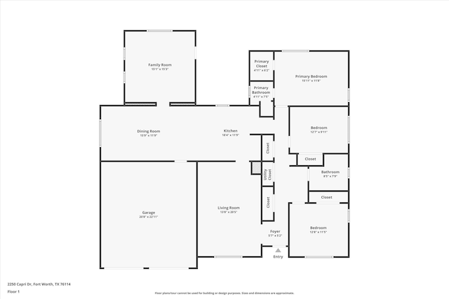 2250 Capri Dr, Fort Worth, TX 76114 - view of home floor plan