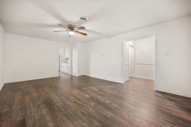 2250 Capri Dr, Fort Worth, TX 76114 - unfurnished room with ceiling fan and dark wood finished floors