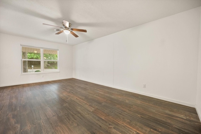 2250 Capri Dr, Fort Worth, TX 76114 - spare room with ceiling fan and dark wood-type flooring