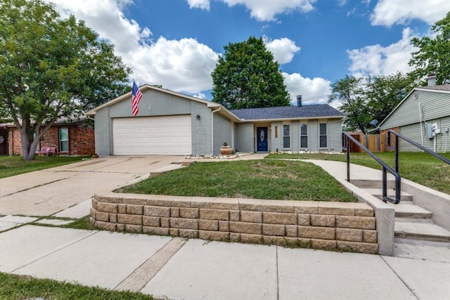 4113 Blue Flag Ln, Fort Worth, TX 76137 - ranch-style house with brick siding, an attached garage, and concrete driveway