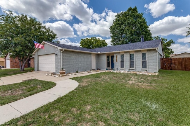 4113 Blue Flag Ln, Fort Worth, TX 76137 - ranch-style house with an attached garage, brick siding, and concrete driveway