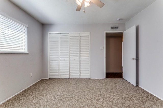 4113 Blue Flag Ln, Fort Worth, TX 76137 - unfurnished bedroom featuring carpet, a closet, and ceiling fan