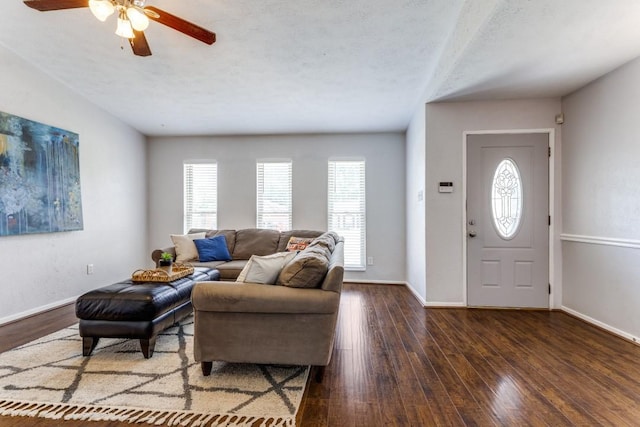 4113 Blue Flag Ln, Fort Worth, TX 76137 - living room featuring hardwood / wood-style floors and a ceiling fan