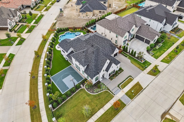 3791 Marble Hill Rd, Frisco, TX 75034 - aerial perspective of suburban area featuring a pool area