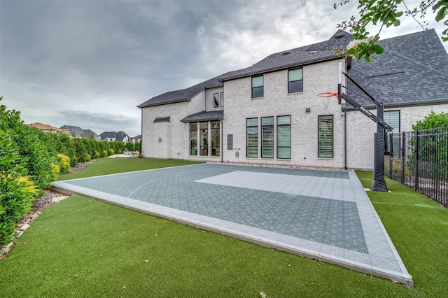 3791 Marble Hill Rd, Frisco, TX 75034 - rear view of house with basketball court and roof with shingles