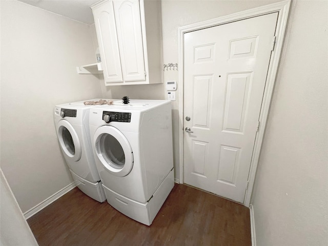 1622 Hightimber Ln, Wylie, TX 75098 - laundry room featuring dark wood finished floors, independent washer and dryer, and cabinet space