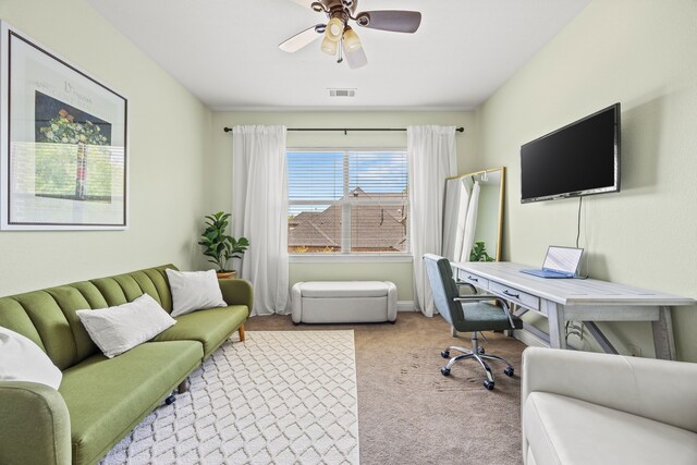 881 Derick Ln, Prosper, TX 75078 - office area featuring carpet flooring and a ceiling fan