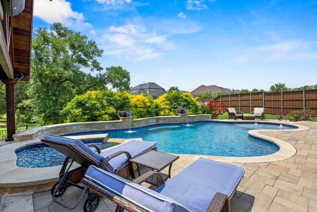881 Derick Ln, Prosper, TX 75078 - view of pool with an in-ground hot tub and a patio area