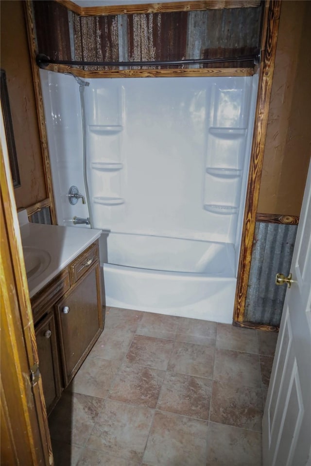 130 Golfcrest St, Rusk, TX 75785 - bathroom featuring vanity, shower / bath combination, and stone finish floors