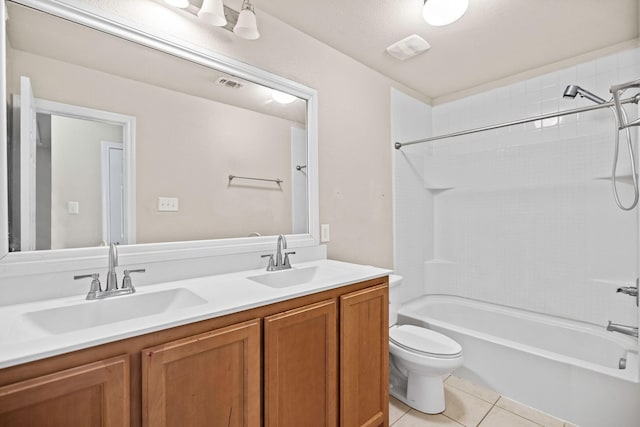 5365 Saba Dr, Fort Worth, TX 76119 - full bath with double vanity, bathtub / shower combination, and tile patterned flooring