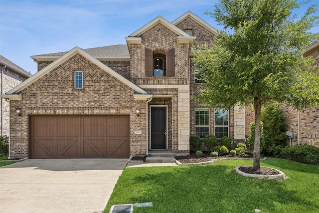 3516 Hathaway Ct, Irving, TX 75062 - view of front of house with brick siding, concrete driveway, and a front yard