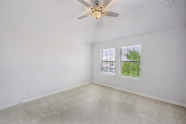 3516 Hathaway Ct, Irving, TX 75062 - carpeted spare room with ceiling fan, lofted ceiling, and a smoke detector