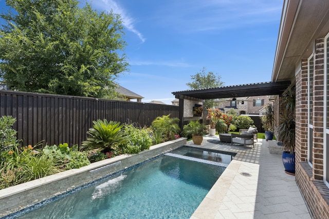 1300 Carlet Dr, Little Elm, TX 75068 - view of swimming pool with a fenced backyard, a patio, and a pool with connected hot tub