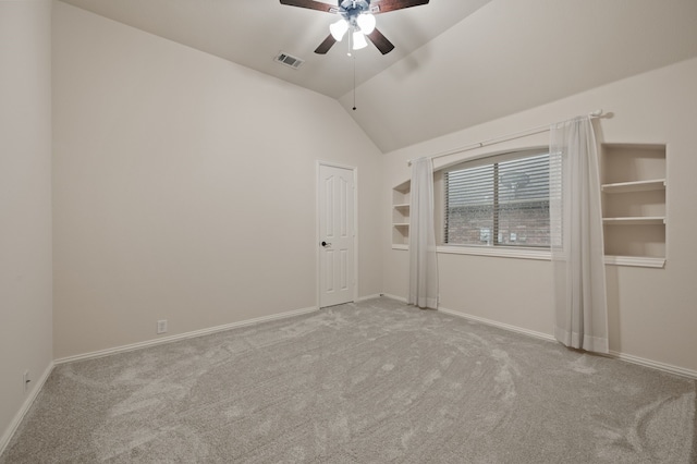8225 Courtney Way, Watauga, TX 76148 - empty room with carpet floors, ceiling fan, and lofted ceiling