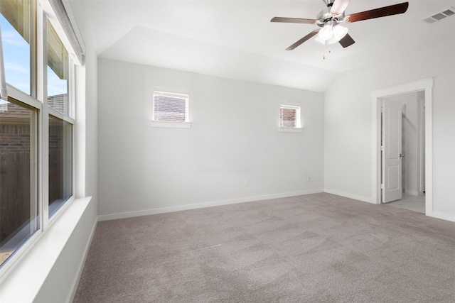 6112 Fall Creek Ln, Fort Worth, TX 76123 - carpeted spare room with a ceiling fan and vaulted ceiling