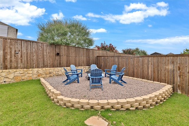1429 Arrowwood Dr, Aubrey, TX 76227 - fenced backyard featuring an outdoor fire pit