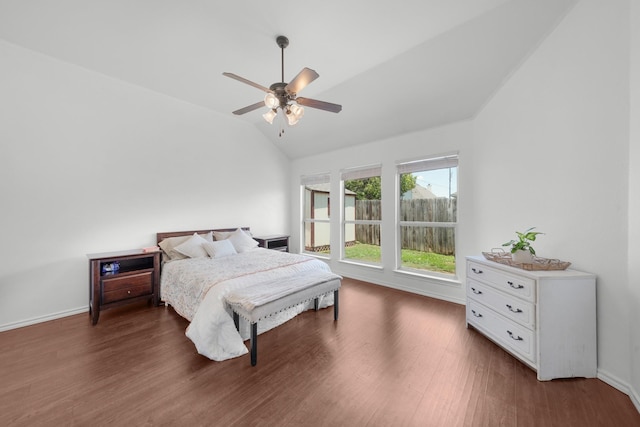 905 Austin Acre, Sulphur Springs, TX 75482 - bedroom with vaulted ceiling, wood finished floors, and ceiling fan