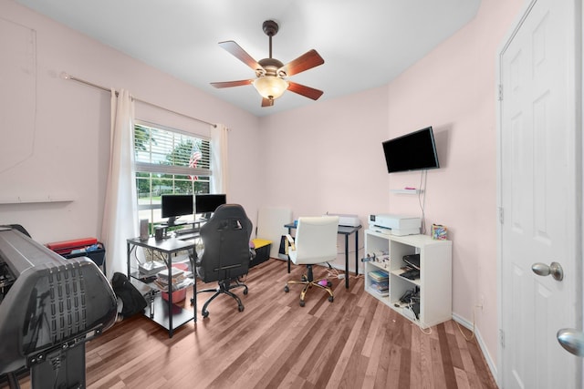 905 Austin Acre, Sulphur Springs, TX 75482 - office with ceiling fan and wood finished floors