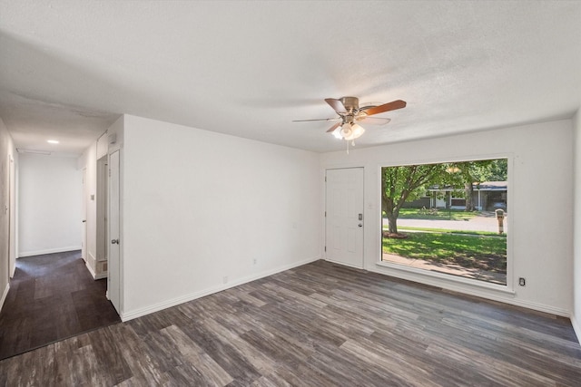612 Elm St, Hurst, TX 76053 - foyer with wood finished floors and ceiling fan