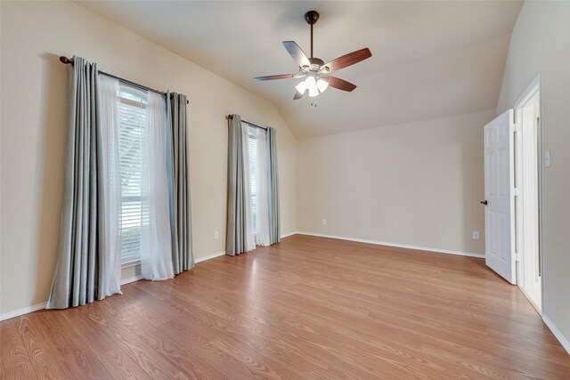 505 Glacier St, Desoto, TX 75115 - spare room with a ceiling fan, light wood finished floors, and lofted ceiling